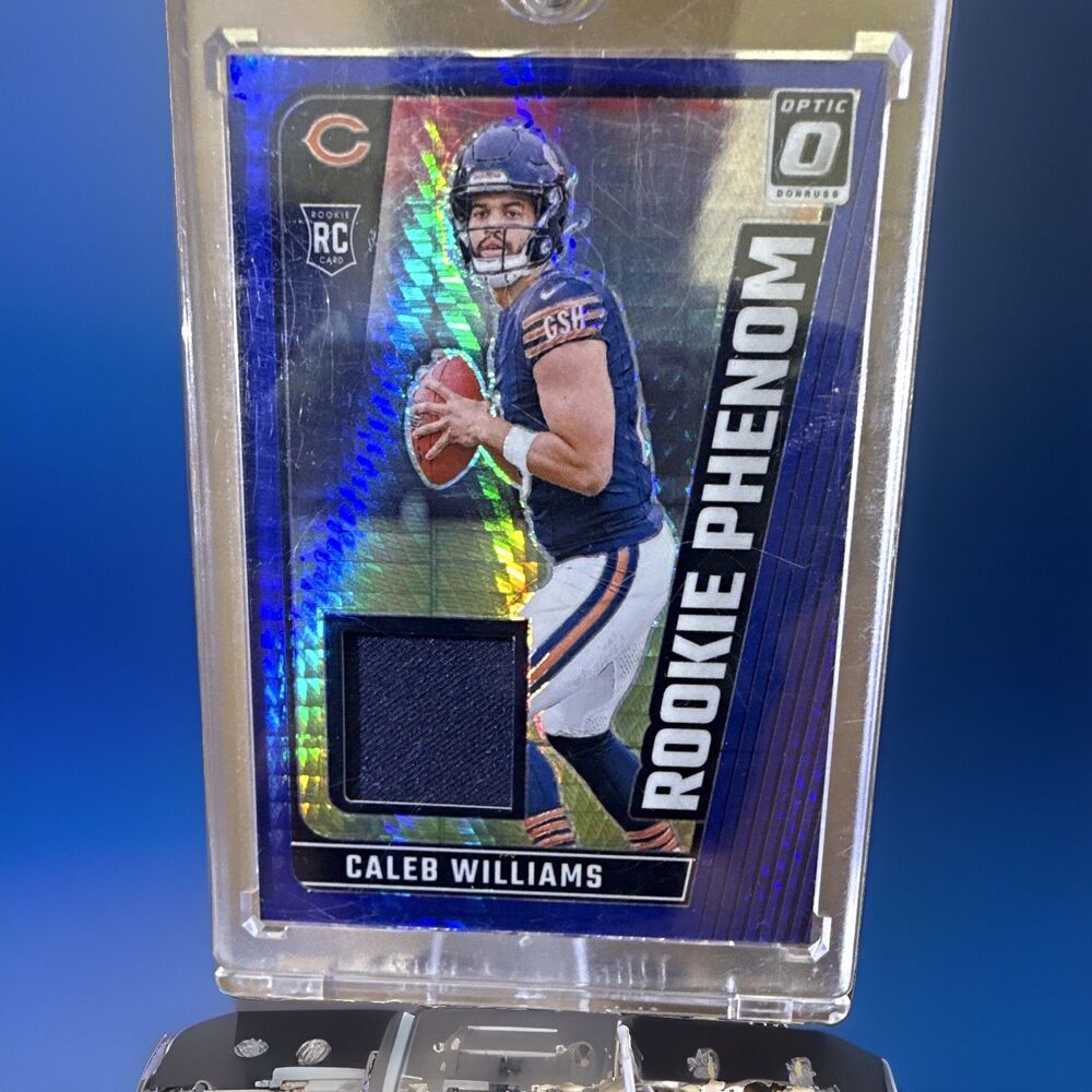 2024 Panini Donruss Optic Caleb Williams Rookie Phenom Blue Hyper Prizm MEM
